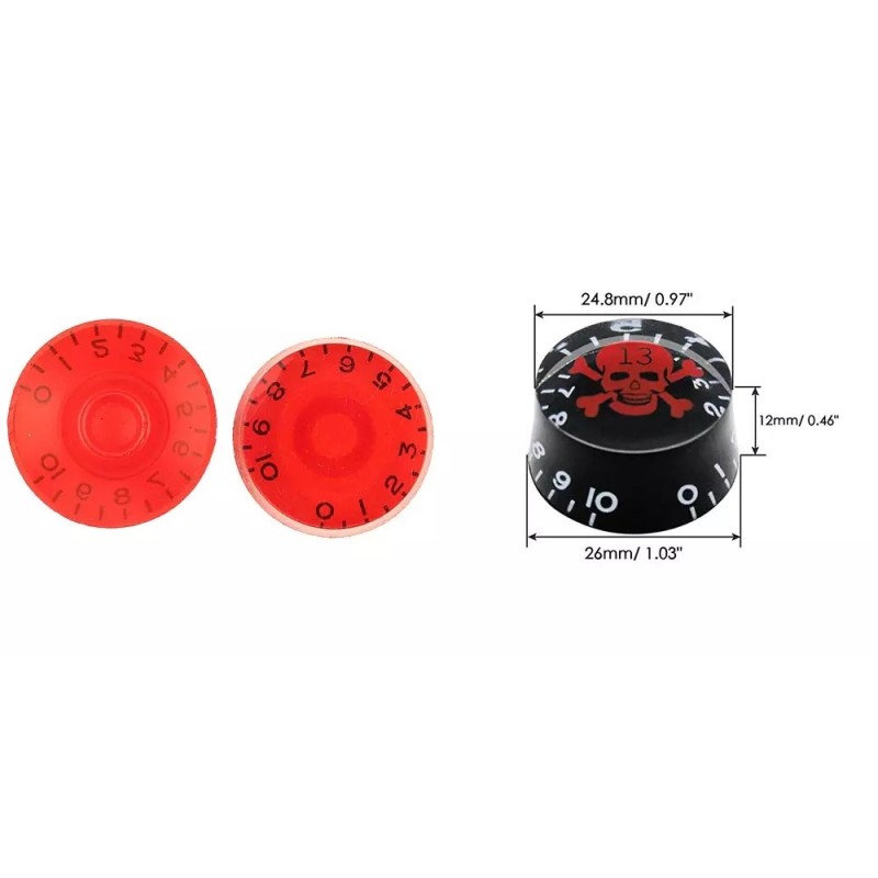 Gałka do gitary Kera Audio GLP0110 Czarny/Czerwony - 6