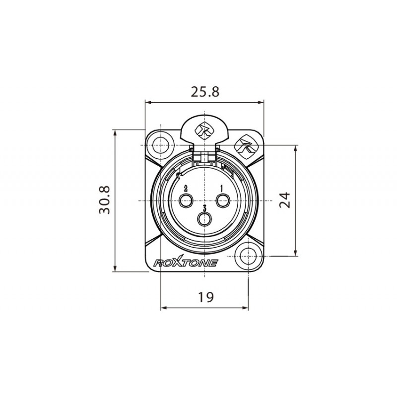 Gniazdo tablicowe panelowe Roxtone XLR RX3FD-NT - 4