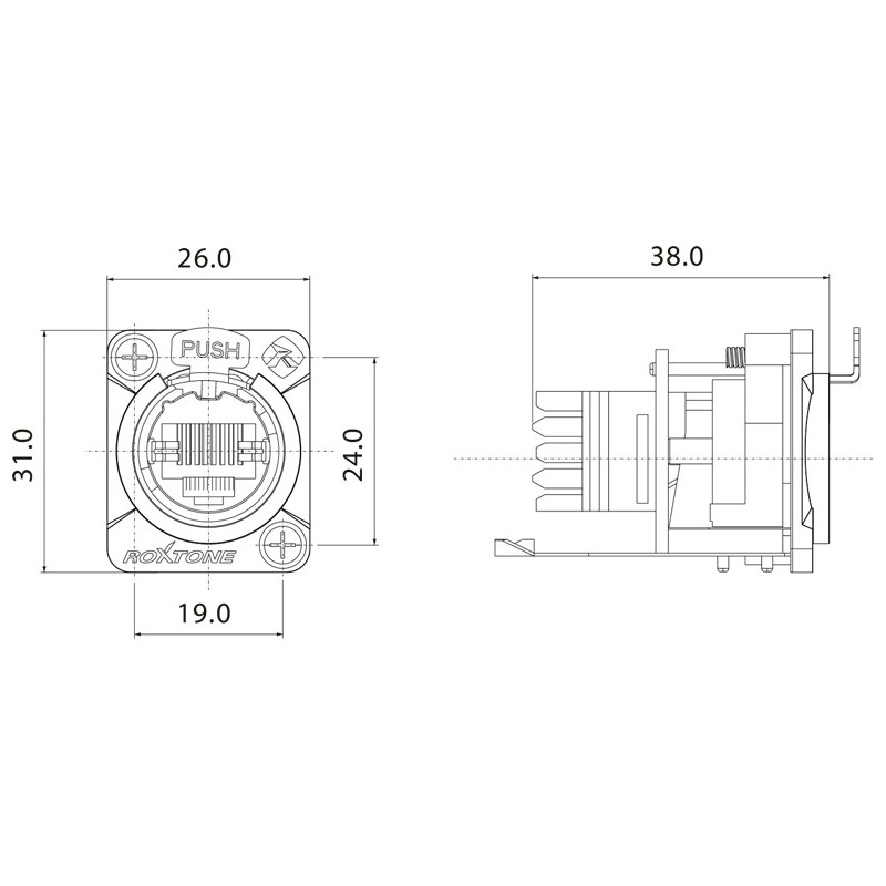 Gniazdo typu RJ45 CAT5e Roxtone RE8FD5I - 4