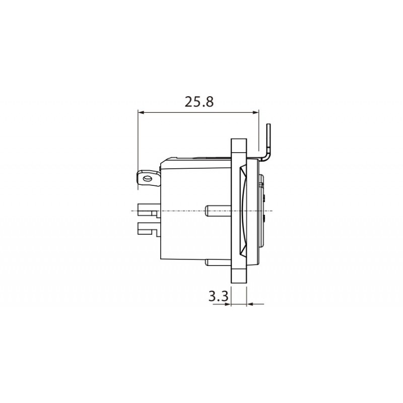 Gniazdo XLR tablicowe panelowe Roxtone RX3FD-BG - 5