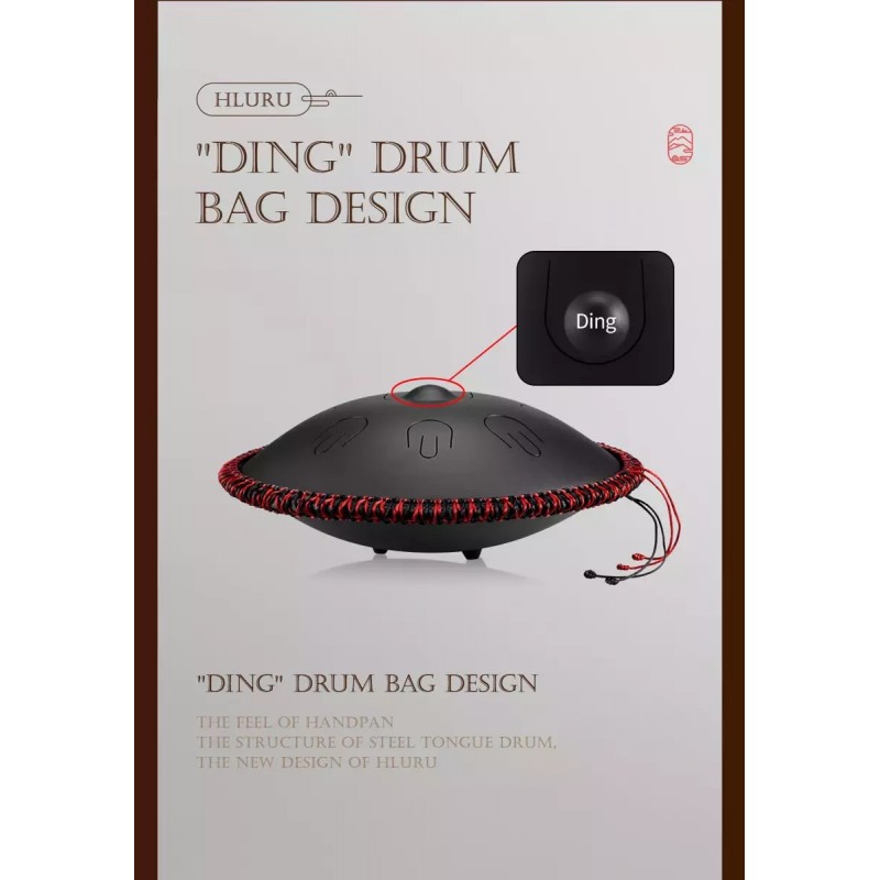 Handpan Hluru TAH9-14-InkBlack 9 ton 14" - 5