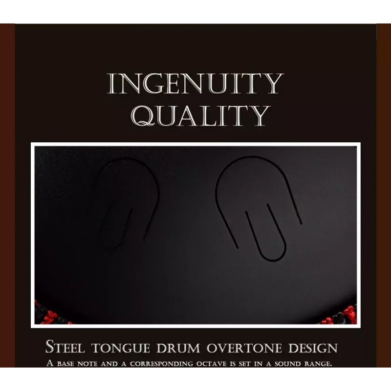 Handpan Hluru TAH9-14-InkBlack 9 ton 14" - 6