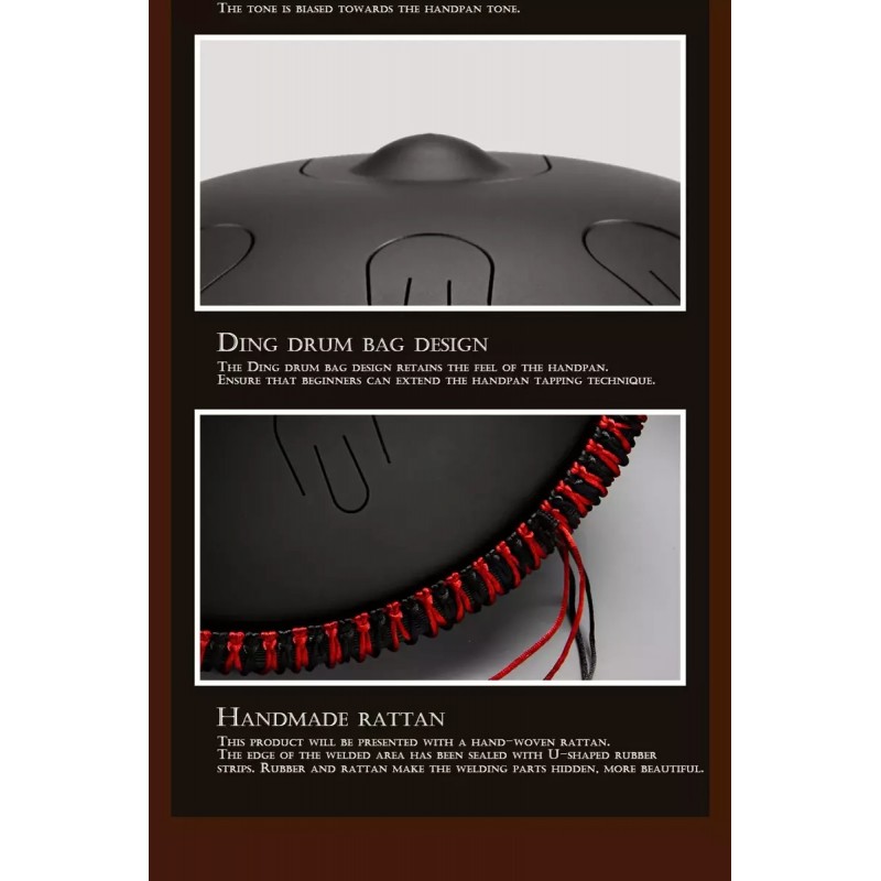 Handpan Hluru TAH9-14-InkBlack 9 ton 14" - 7