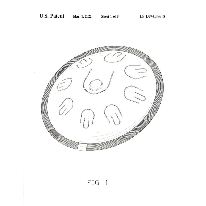 Handpan Hluru TAH9-14-InkBlack 9 ton 14" - 15