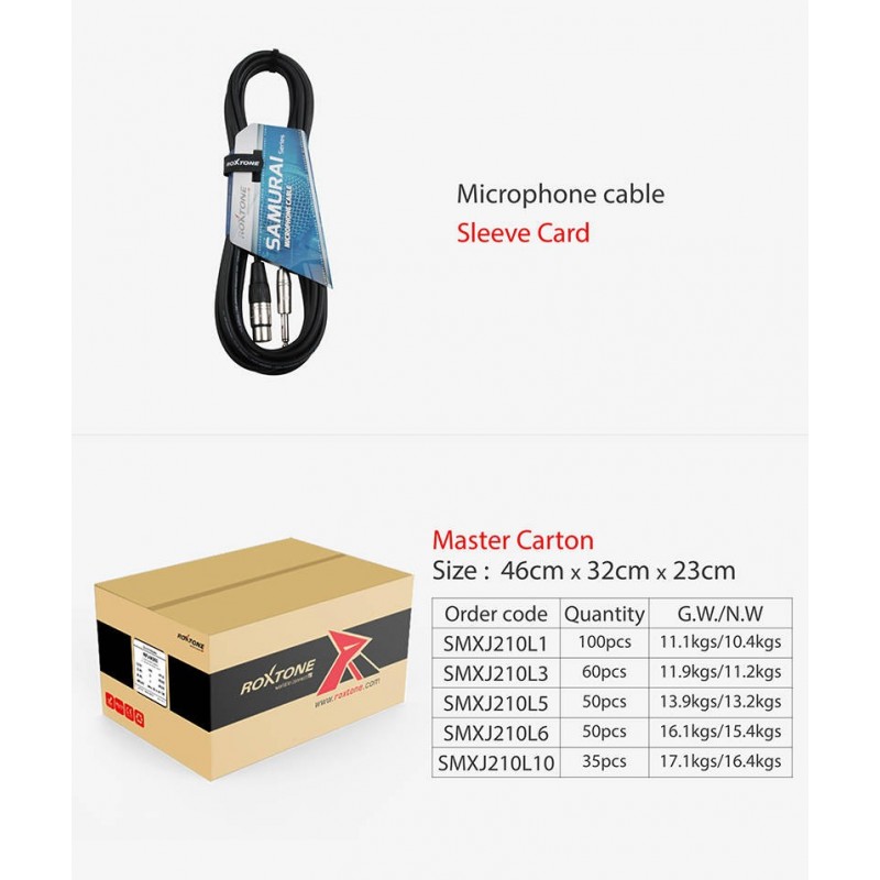 Kabel mikrofonowy SAMURAI Roxtone SMXJ210L3 - 10