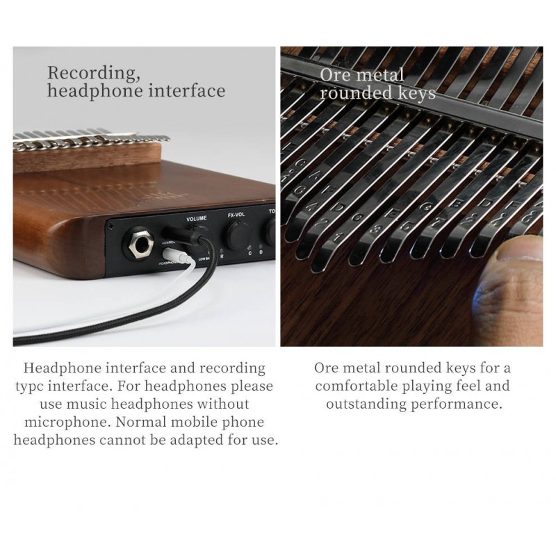 Kalimba elektryczna 17 ton Hluru KEQ17-BlackWalnut - 6