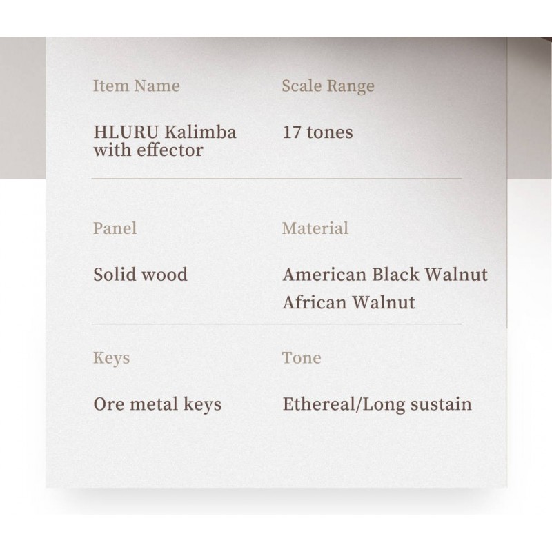 Kalimba elektryczna 17 ton Hluru KEQ17-BlackWalnut - 14