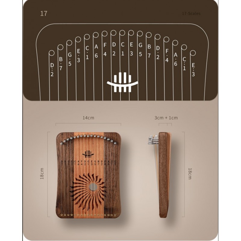 Kalyra 17 strun Hluru KL17-Maple - 2