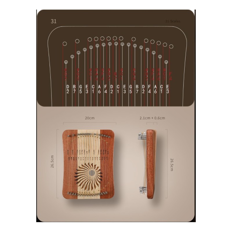 Kalyra 31 strun Hluru KL31-Sandalwood - 2