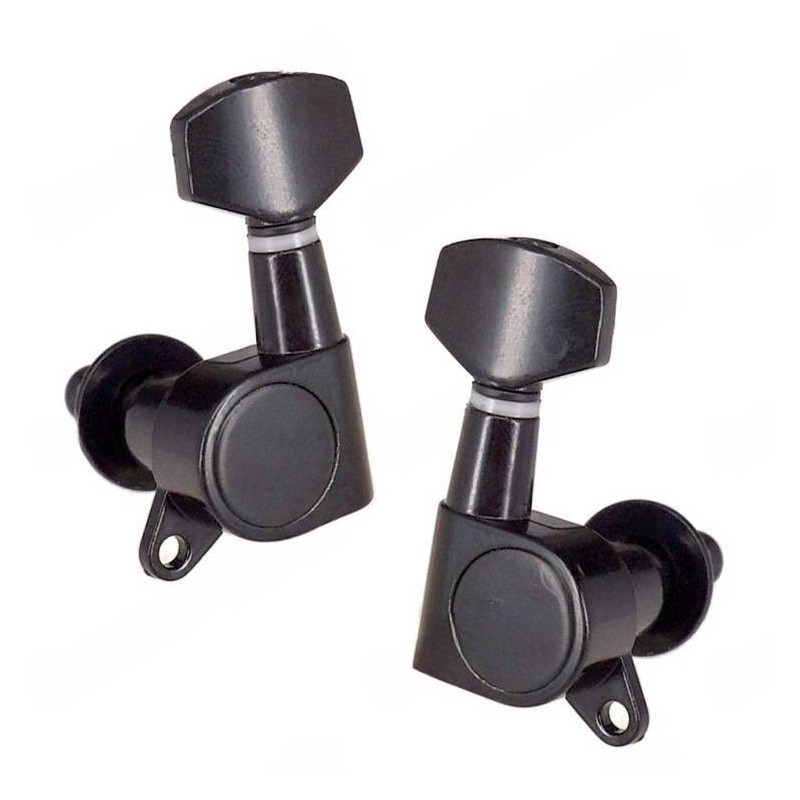 Klucze do gitary elektrycznej akustycznej, olejowe Kera Audio QFB-XFT-BK (3+3) - 2