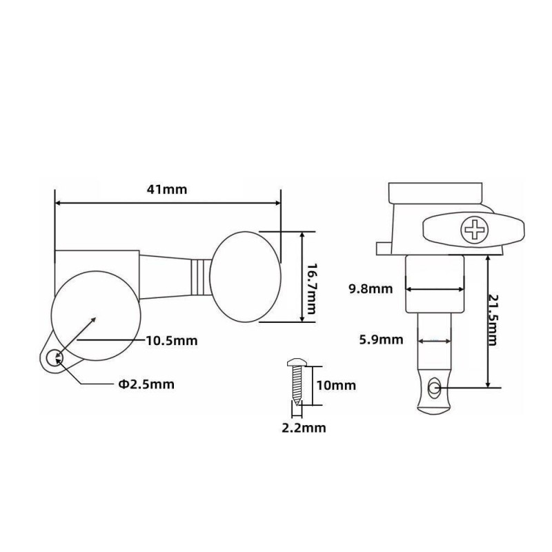 Klucze do gitary elektrycznej olejowe Kera Audio GM-02-6R-S - 3