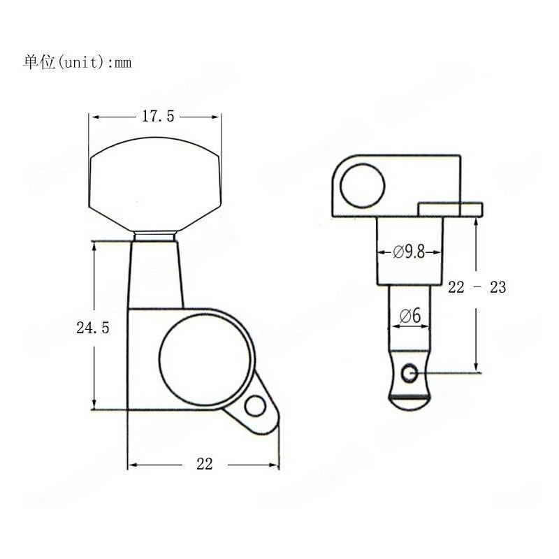 Klucze do gitary elektrycznej olejowe Kera Audio QFB-XFT-BK (6) - 2