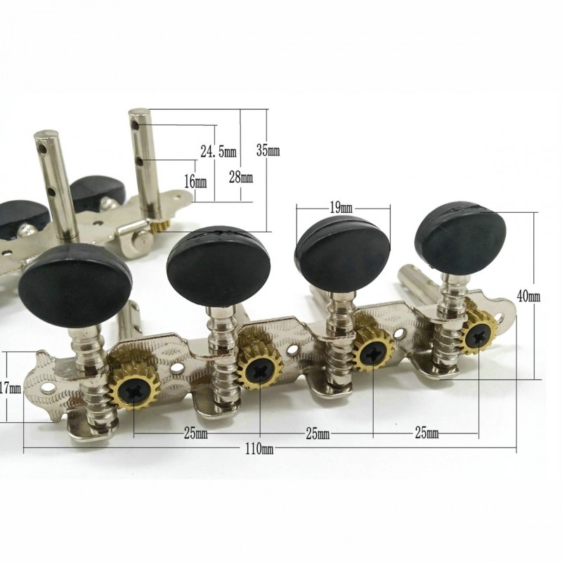 Klucze do mandoliny Kera Audio MHM19, 4+4 (srebrny) - 2