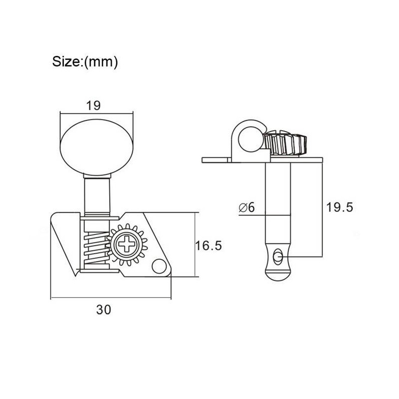 Klucze do ukulele Kera Audio KUS120 (2+2) - 6