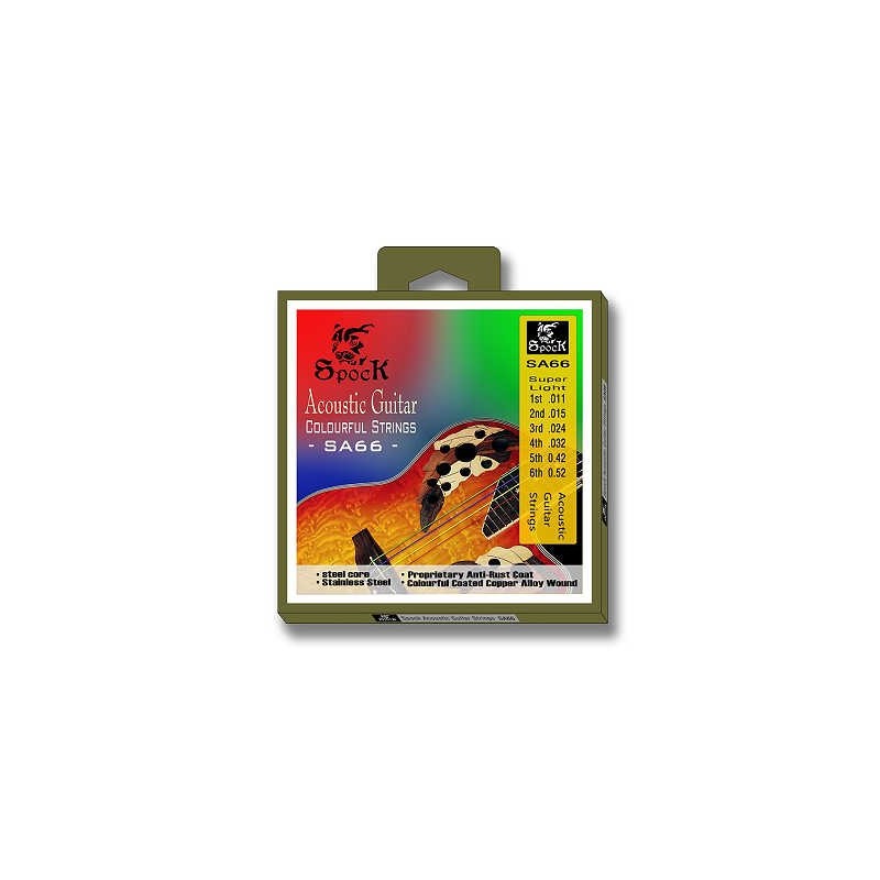 Kolorowe struny do gitary akustycznej SPOCK SA66 (11-52) - 1