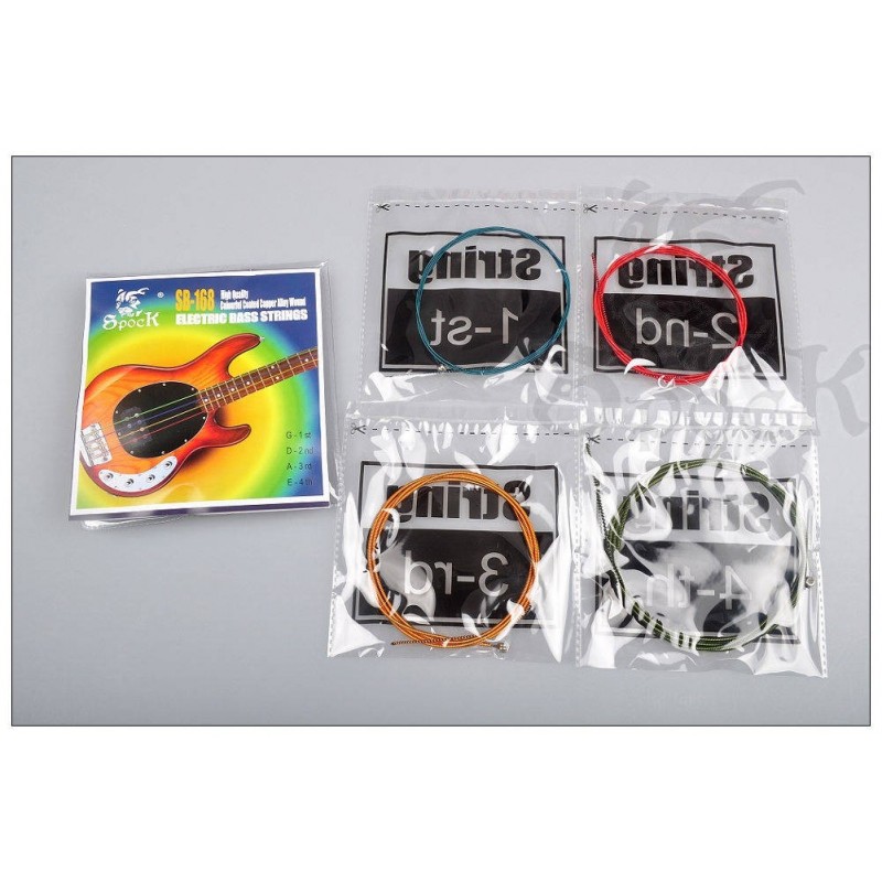Kolorowe struny do gitary basowej SPOCK SB168 (40-95) - 2