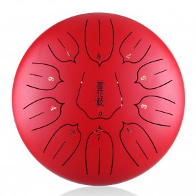 Lotus tongue drum 12" 11 ton Hluru-Huashu THL11-12-Red - 1