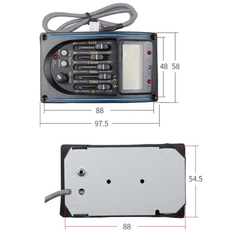 Pickup aktywny do gitary z tunerem zestaw Kera Audio LC-5 - 3
