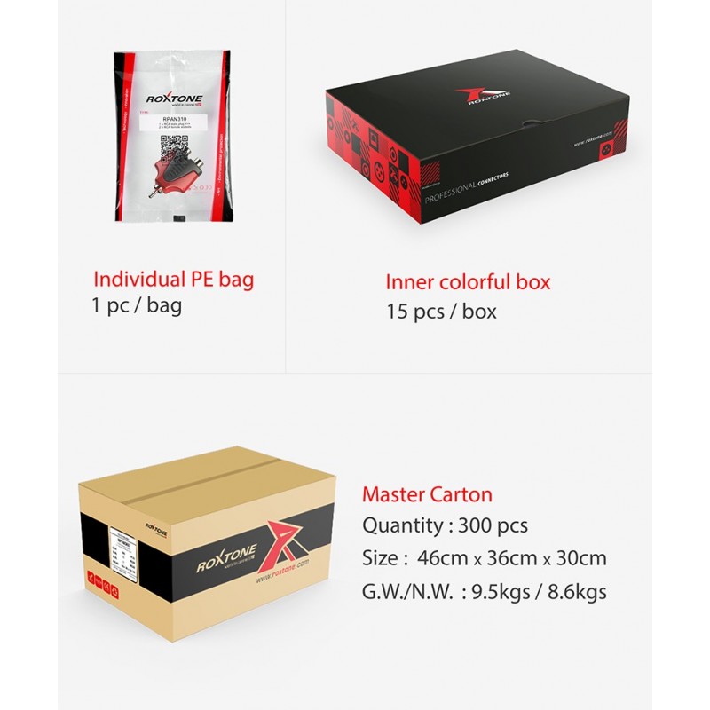 Redukcja przejściówka wtyku RCA na 2 x gniazdo RCA Roxtone RPAN310 - 5