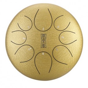 Round tongue drum 12" 8 ton Hluru TY8-12-Gold - 1