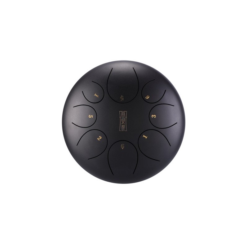 Round tongue drum 12" 8 ton Hluru TY8-12-InkBlack - 1
