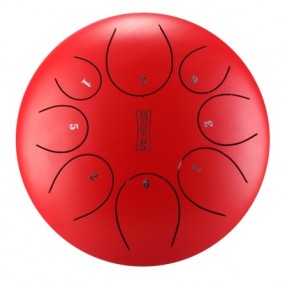 Round tongue drum 12" 8 ton Hluru TY8-12-Red - 1
