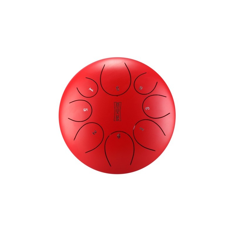 Round tongue drum 12" 8 ton Hluru TY8-12-Red - 1