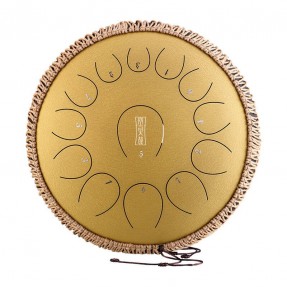 Round tongue drum 14" 13 ton Hluru TY13-14-Gold - 1