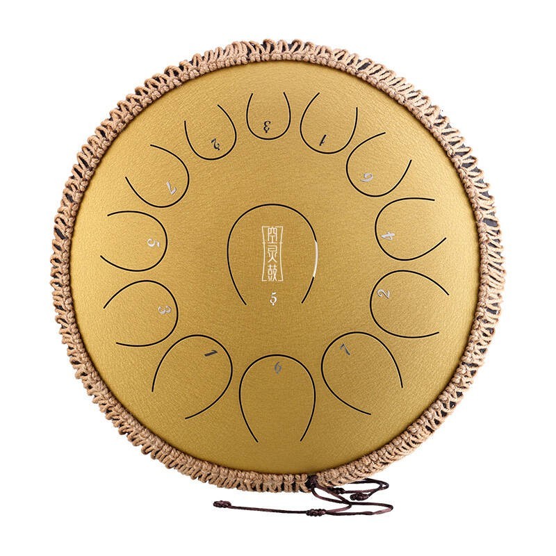 Round tongue drum 14" 13 ton Hluru TY13-14-Gold - 1