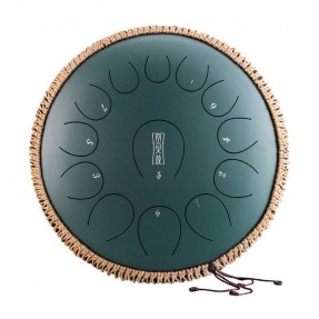 Round tongue drum 14" 13 ton Hluru TY13-14-MineralGreen - 1