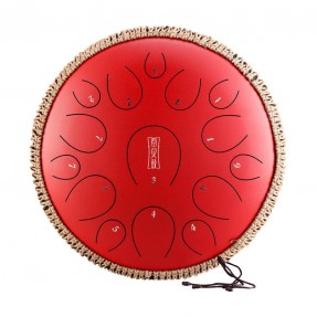 Round tongue drum 14" 13 ton Hluru TY13-14-Red - 1