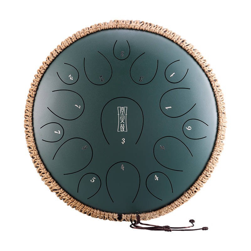Round tongue drum Hluru 14" 15 ton TY15-14-MineralGreen - 1