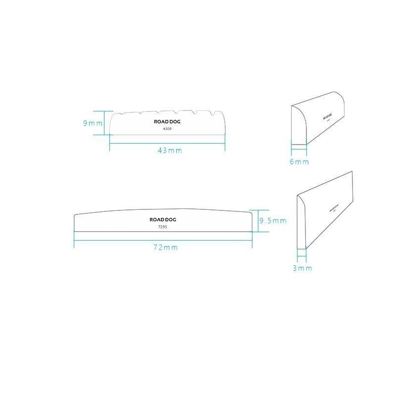 Siodełko i mostek do gitary akustycznej ROAD DOG 4309&7295 - 6
