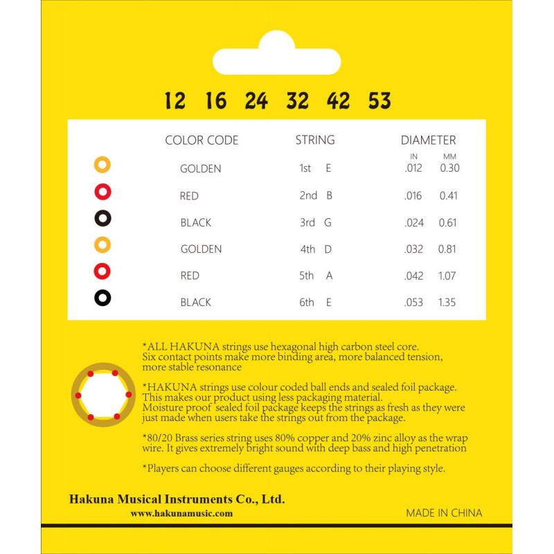 Struny do gitary akustycznej HAKUNA HSAB-1201 - 2