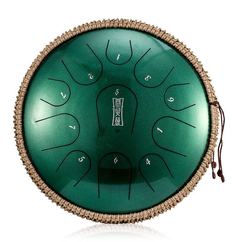 Tongue drum 11 ton 14" premium Hluru TBP11-14-JewelGreen - 1