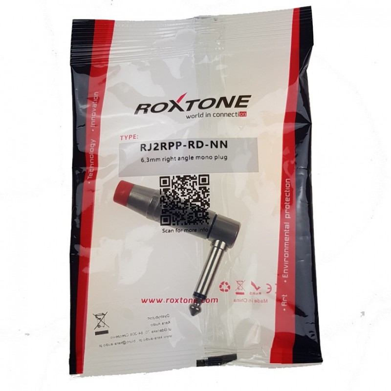 Wtyk typu Jack kątowy 6.3mm mono Roxtone RJ2RPP-RD-NN - 3
