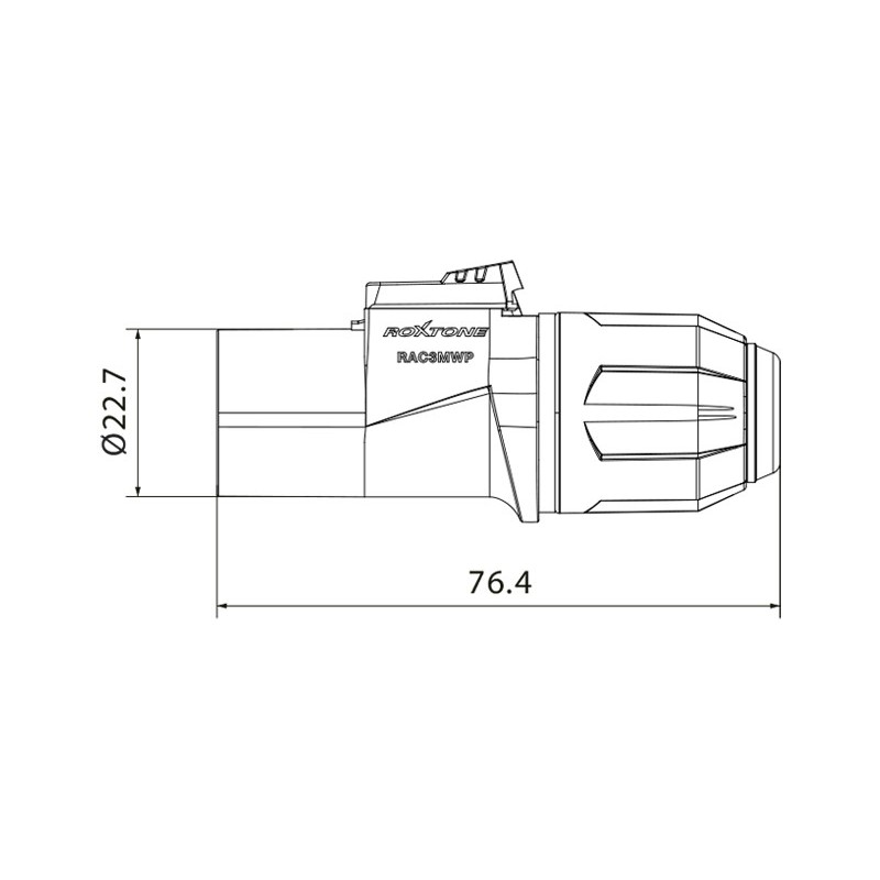 Wtyk zasilania IP65 Roxtone RAC3MWP - 3