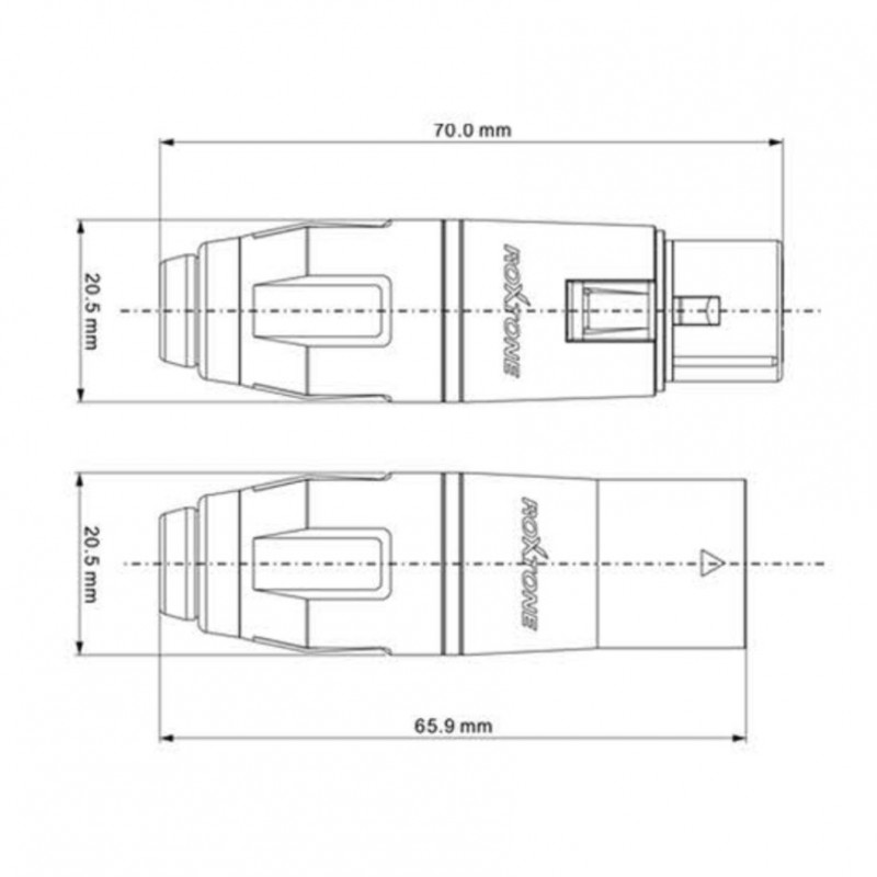 Złącze wodoodporne IP67 typu XLR Roxtone RX3MWP-BG - 6