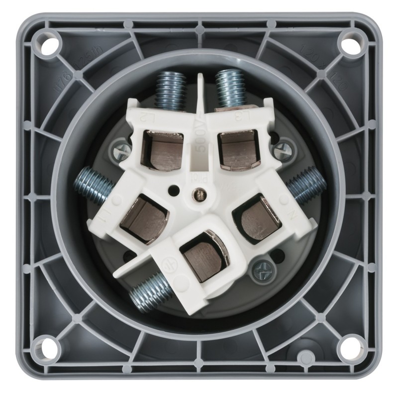 PCE Gniazdo zasilające CEE 125 A/400 V 5P męskie IP67 - czerwone