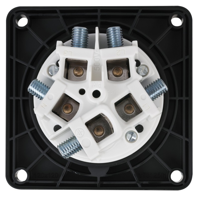 PCE Gniazdo zasilające CEE 125 A/400 V 5P żeńskie IP67 - czarne