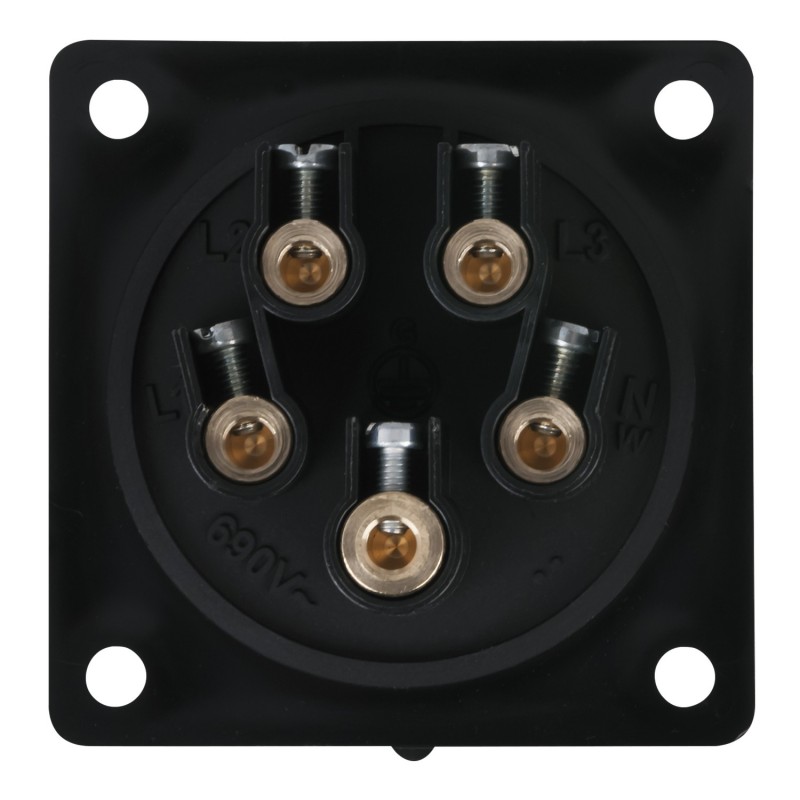 PCE Gniazdo zasilające CEE 16 A/400 V 5P żeńskie IP44 - czarny