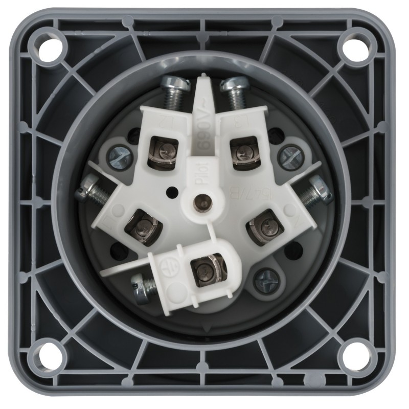 PCE Gniazdo zasilające CEE 63 A/400 V 5P męskie IP67 - czerwone