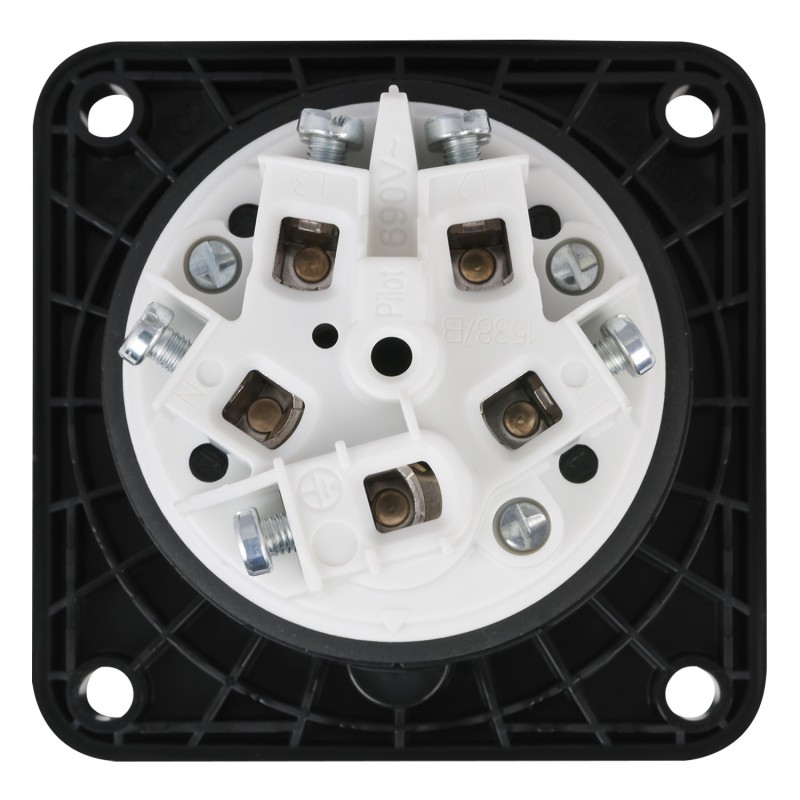 PCE Gniazdo zasilające CEE 63 A/400 V 5P żeńskie IP67 - czarne