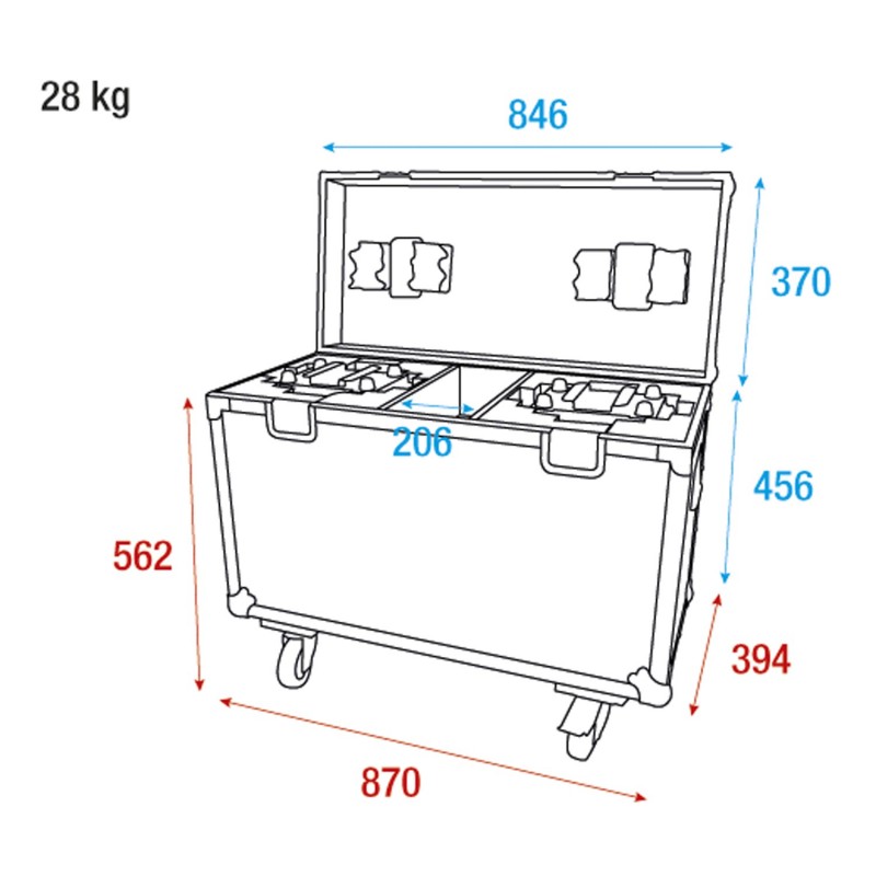 Showtec Skrzynia transportowa na 2 x Shark - The Meg