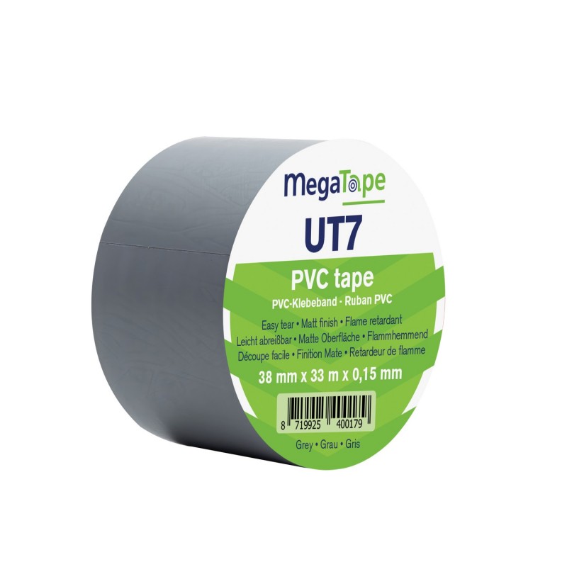 MegaTape Taśma PVC UT7 szara - 38 mm / 33 m
