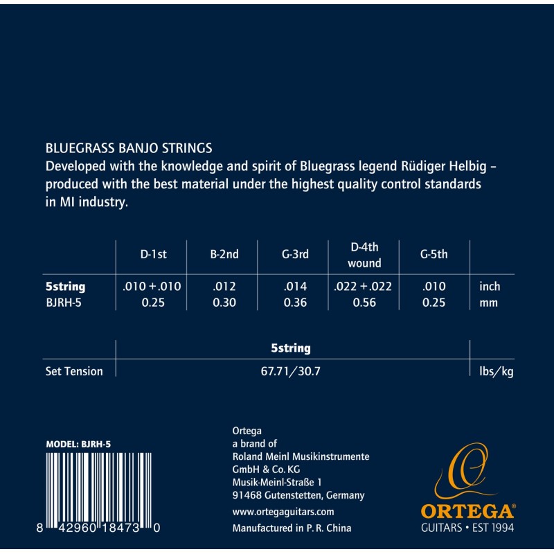 Ortega BJRH-5 - Struny do banjo Rudiger Helbig - 2 - Struny gitarowe - Ortega BJRH-5 - Struny do banjo Rudiger Helbig
