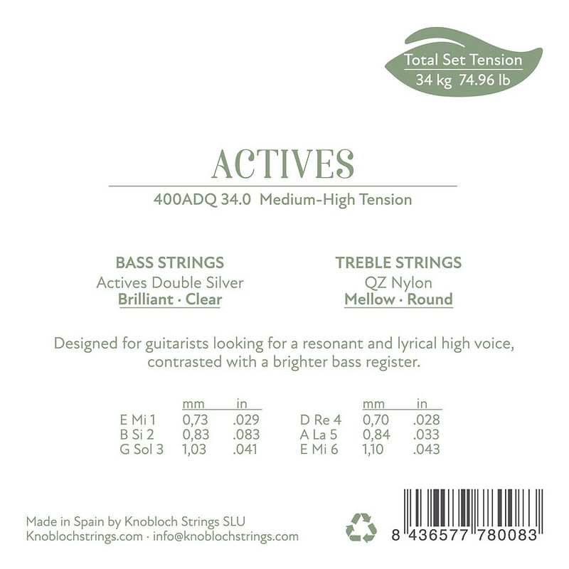 Knobloch ACTIVES Nylon 400ADQ - struny do gitary klasycznej - 2