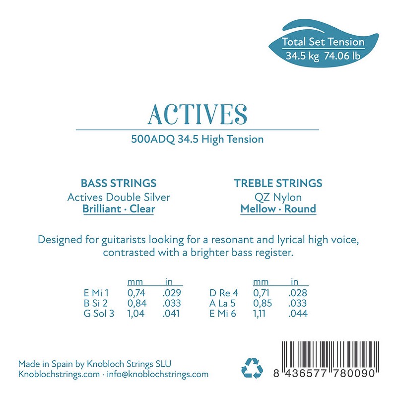 Knobloch ACTIVES Nylon 500ADQ - struny do gitary klasycznej - 2