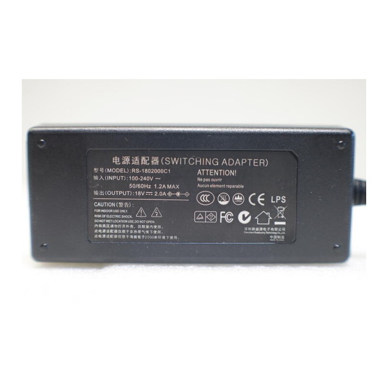 Mooer Spare Parts Power Supply for Mooer Hornet 15 Watt Series (18V DC, 2.000 mA, (-) Center, Euro Plug) - 2