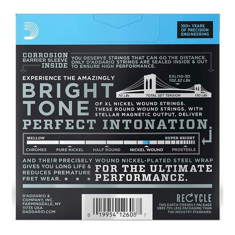 D`ADDARIO EXL110x3 PW-MPC 3PACK - struny zestaw - 1